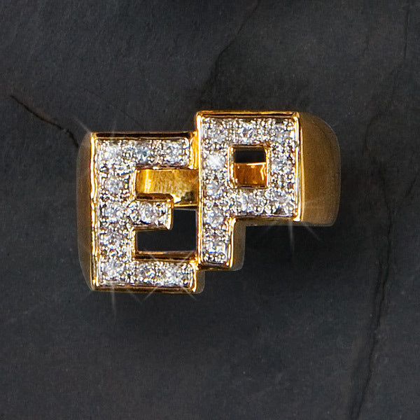 Elvis 18 kt Gold Plated Initials Ring