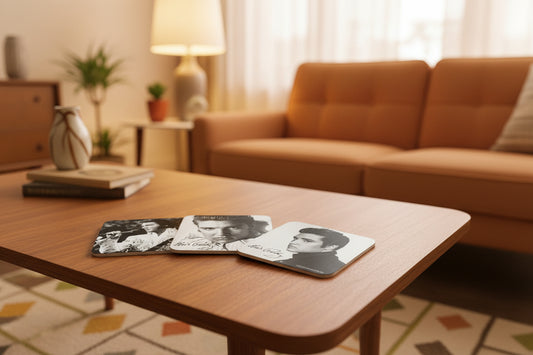 Elvis Presley Photo Coaster Set – 4 Classic Black & White Designs