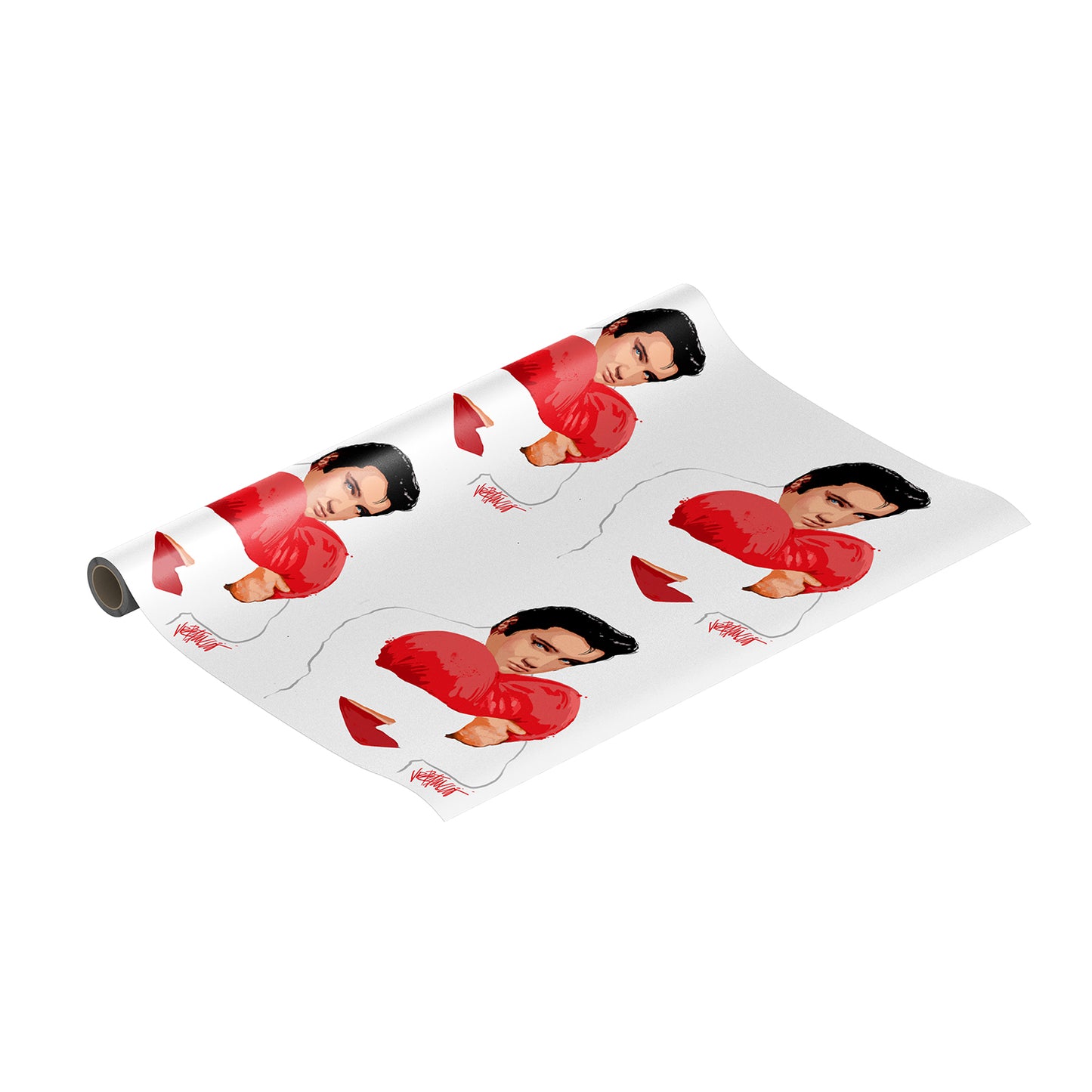 Love, Elvis 30" x 6' Gift Wrap - White
