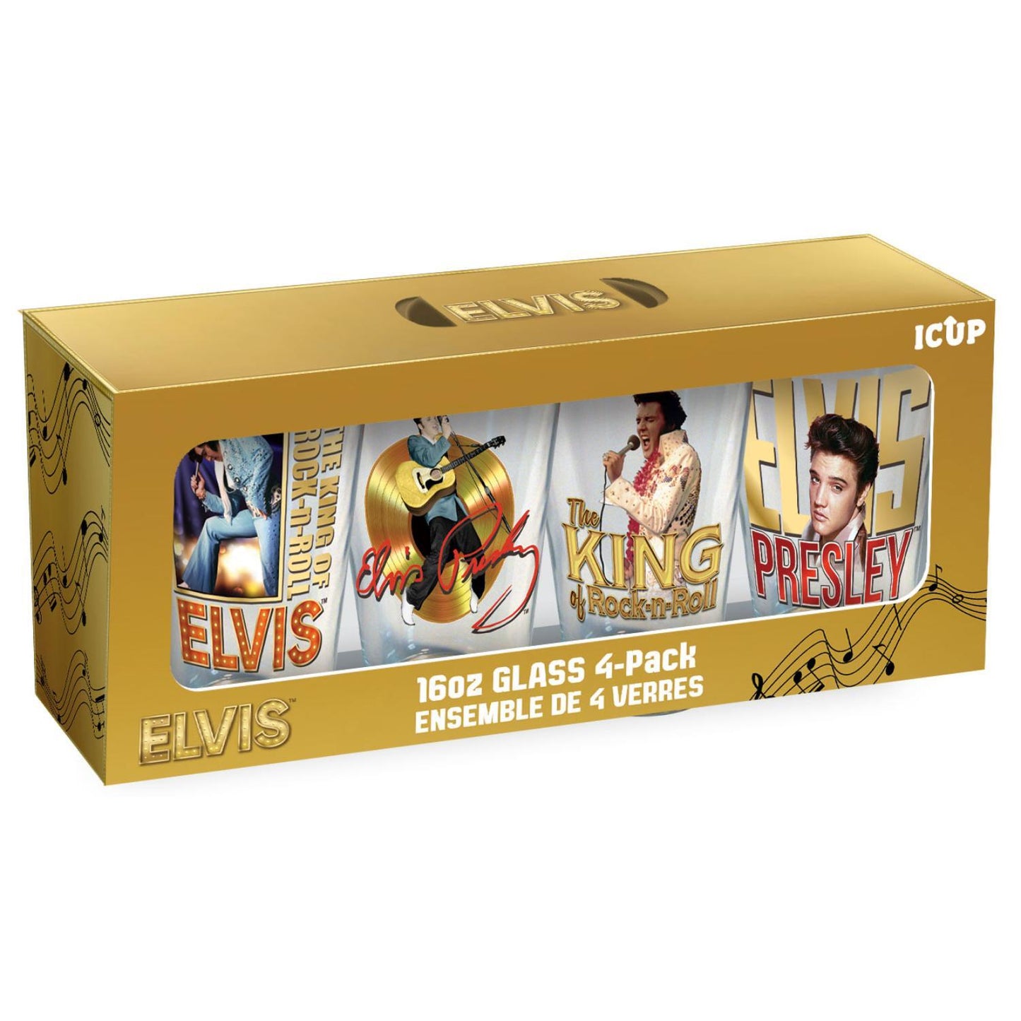 Elvis Portraits 16oz. Glass 4-Pack
