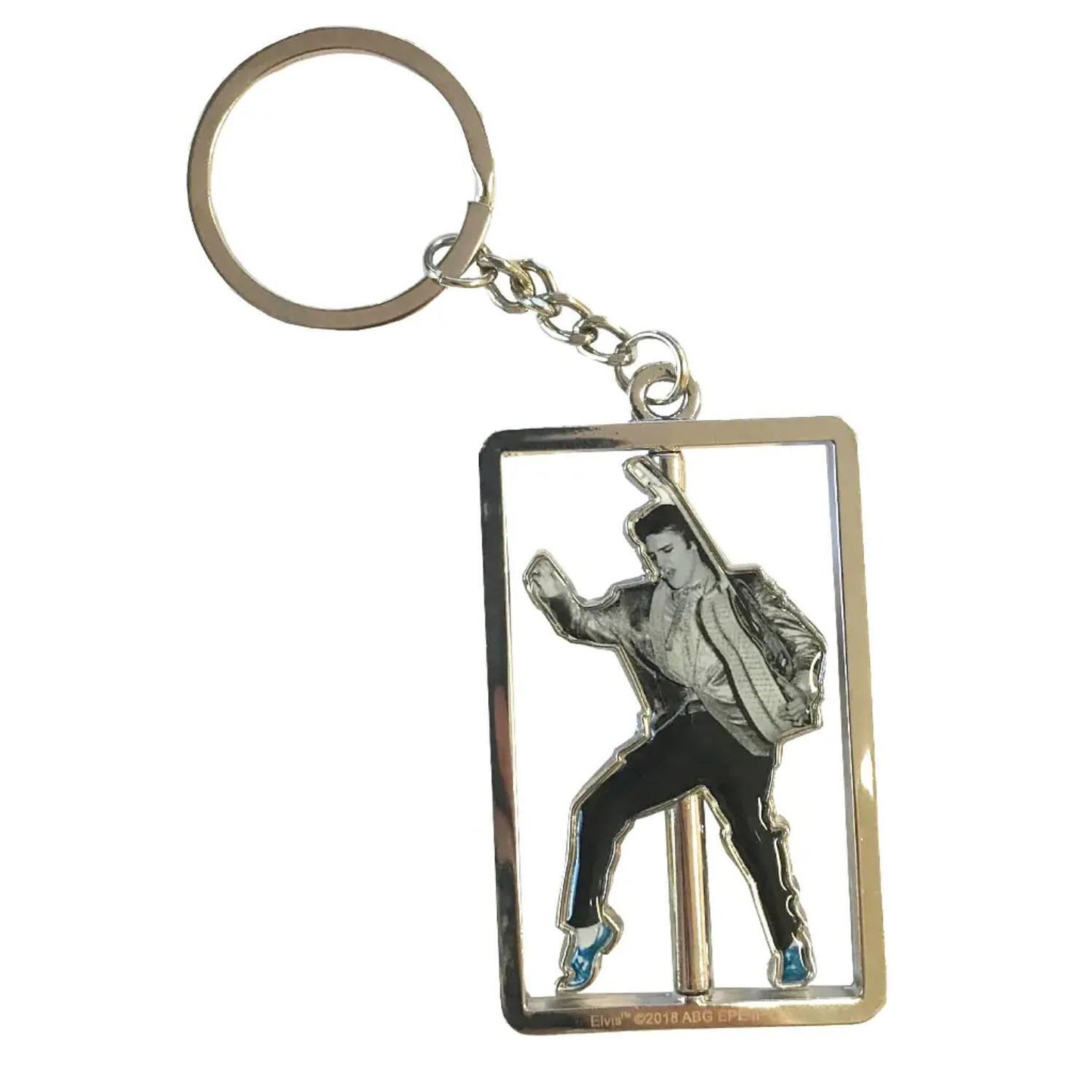 Elvis Blue Suede Shoes Spinner Keychain