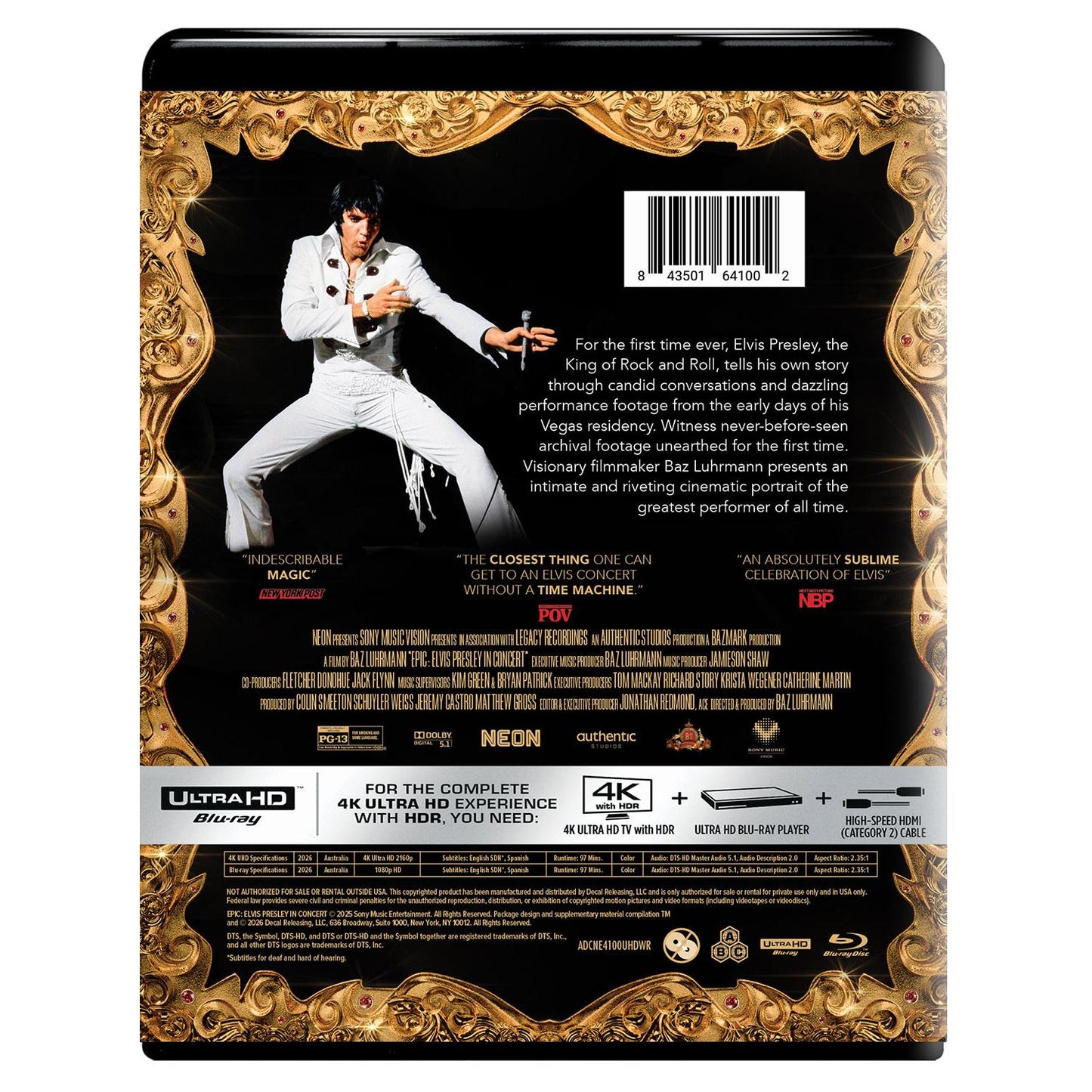 EPiC: Elvis Presley in Concert Ultra HD Blu-ray