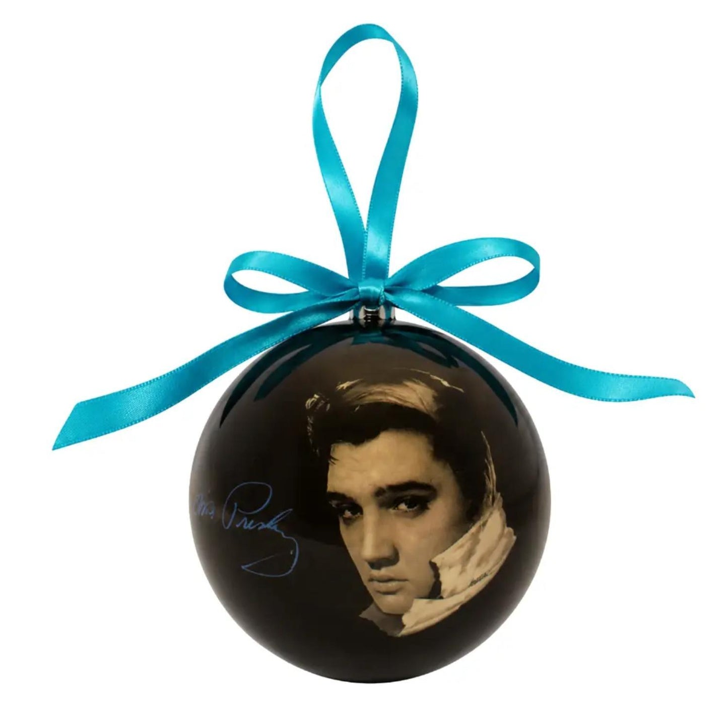 Elvis Black and White Portrait Ball Ornament with Box