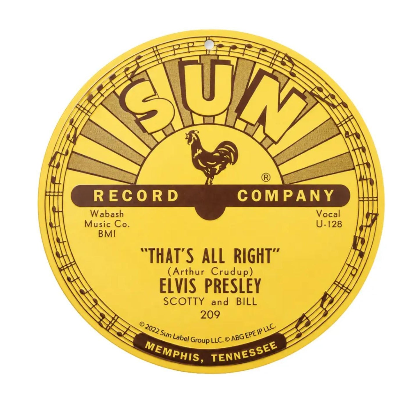 Elvis Sun Records "That's All Right" Tin Sign