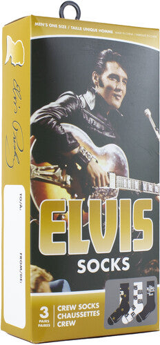 Elvis 3-Pack Knit Crew Socks Gift Box – Official Elvis Presley Gift Set