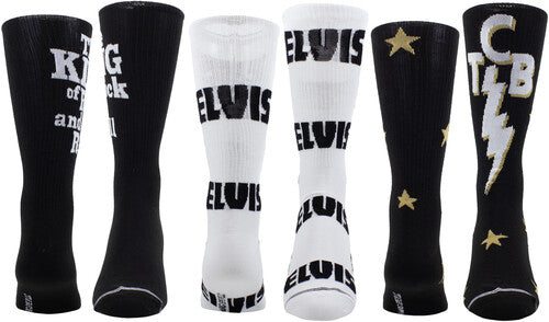 Elvis 3-Pack Knit Crew Socks Gift Box – Official Elvis Presley Gift Set