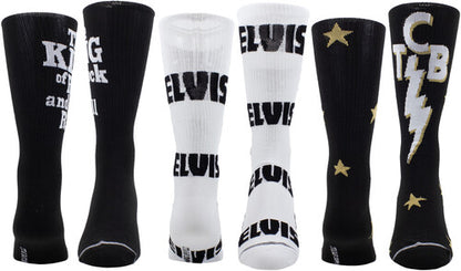 Elvis 3-Pack Knit Crew Socks Gift Box – Official Elvis Presley Gift Set