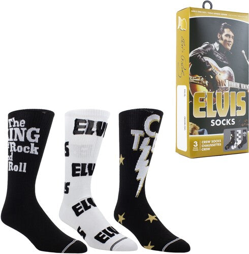 Elvis 3-Pack Knit Crew Socks Gift Box – Official Elvis Presley Gift Set