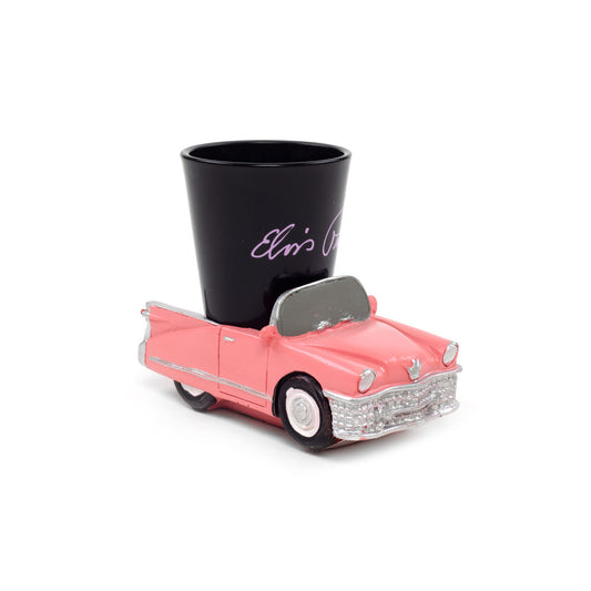 Elvis Presley Shot Glass with Pink Cadillac Base