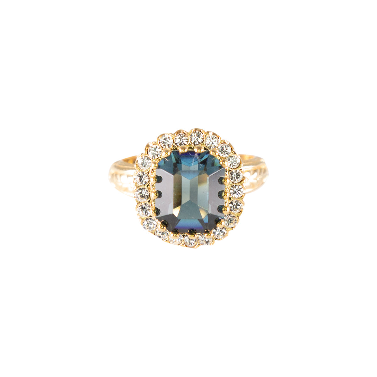 Lowell Hays 18K Yellow Gold Plated Blue Sapphire Ring