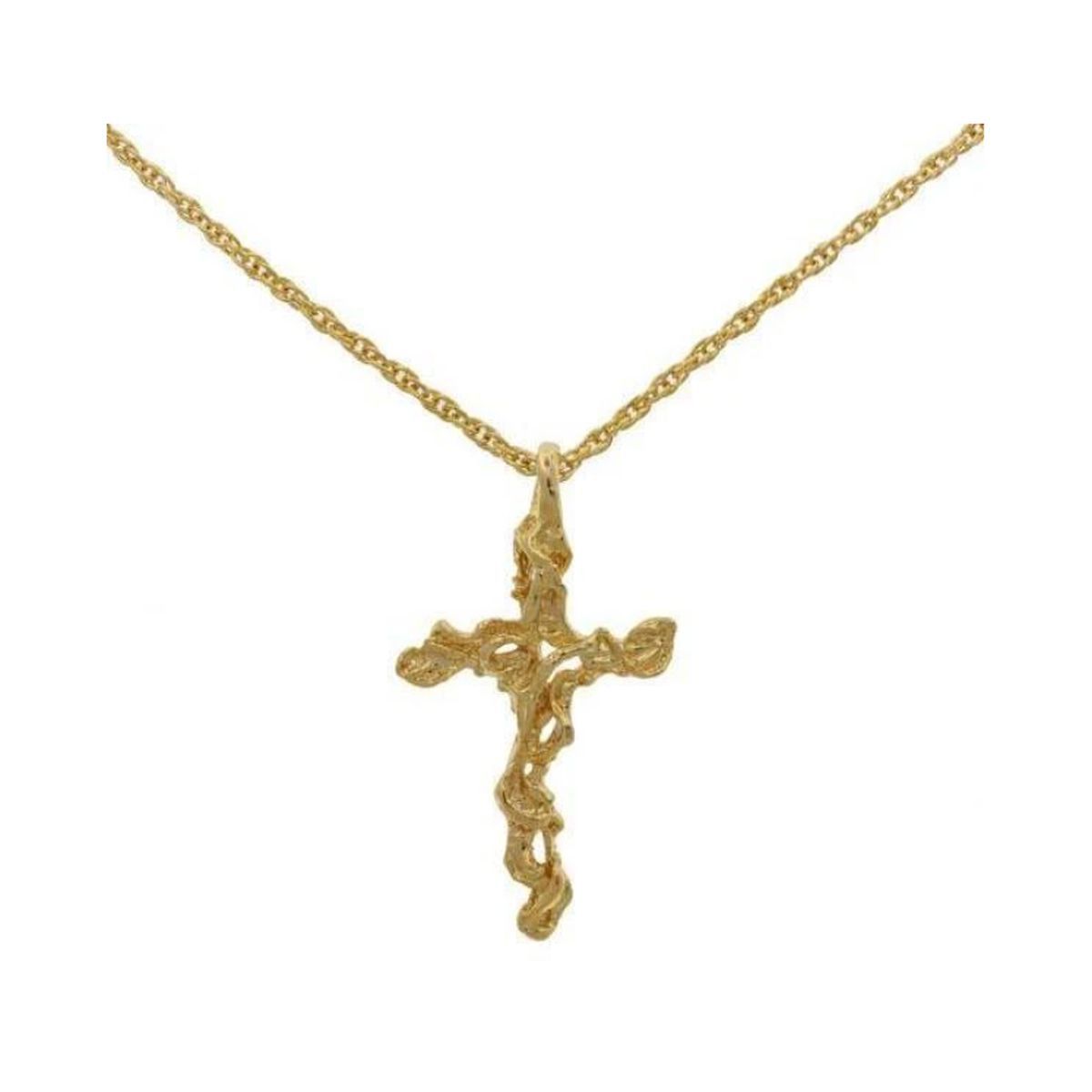 Lowell Hays Gold Plated Nugget Cross Necklace