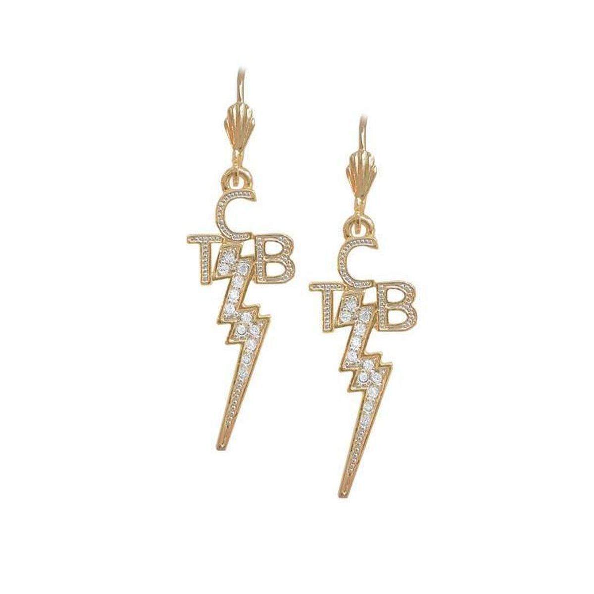 Lowell Hays 18K Gold Plated TCB Earrings with Swarovski Crystals
