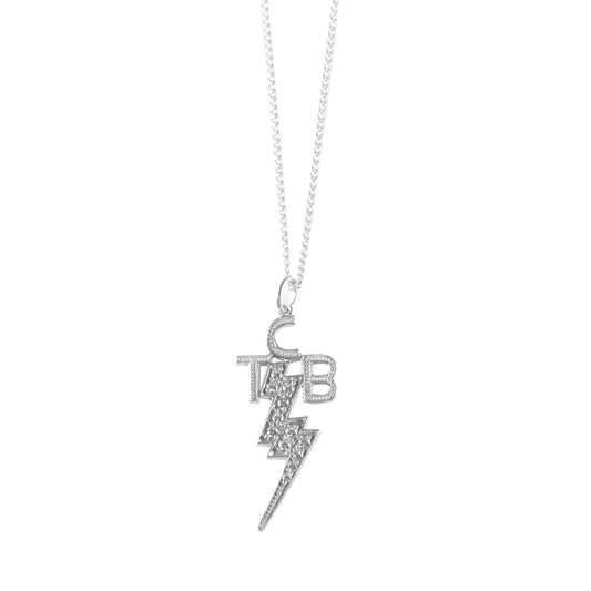 Lowell Hays Sterling Silver & Crystal Accented TCB Necklace  Reduced Size