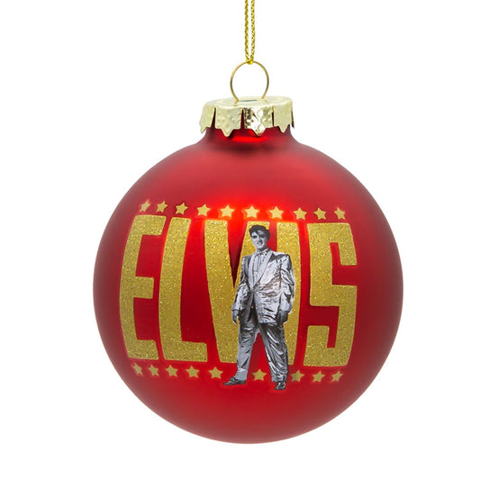 Elvis Presley Glass Red Ball Ornament