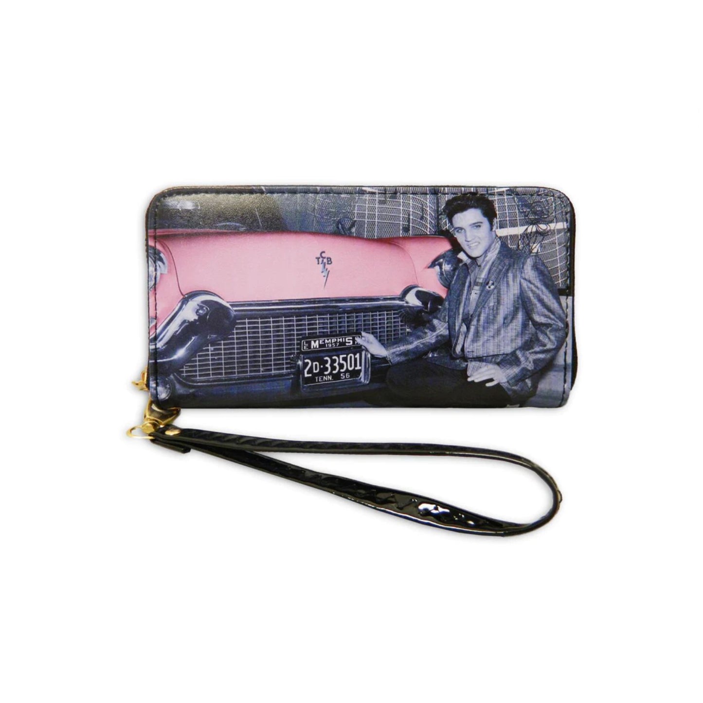 Elvis Pink Cadillac Zipper Wallet