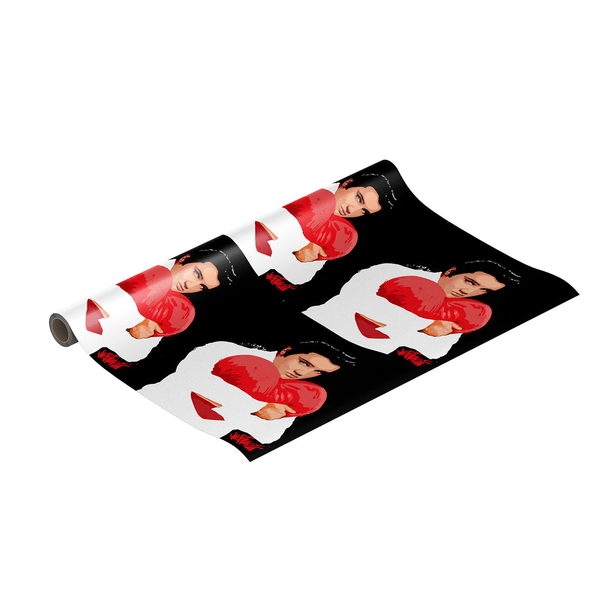 Love, Elvis 30" x 6' Gift Wrap - Black
