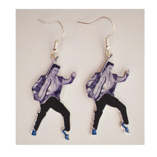 Blue Suede Shoes Swinging Legs Earrings