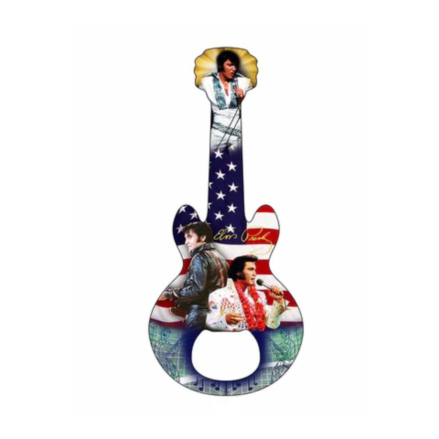 Elvis Flag Collage Bottle Opener and Magnet