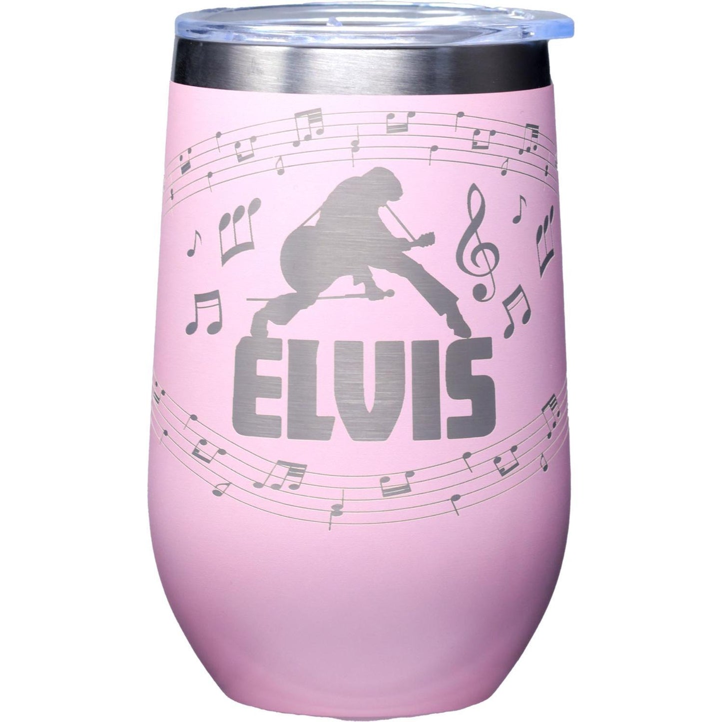 Elvis Pink Etched Stainless Tumbler
