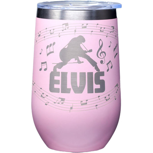 Elvis Pink Etched Stainless Tumbler