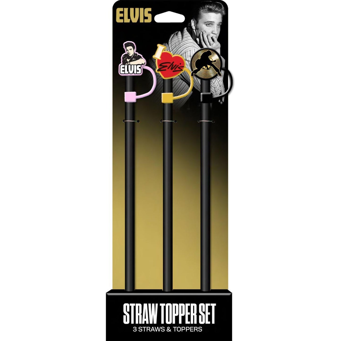 Elvis Straw Topper Set
