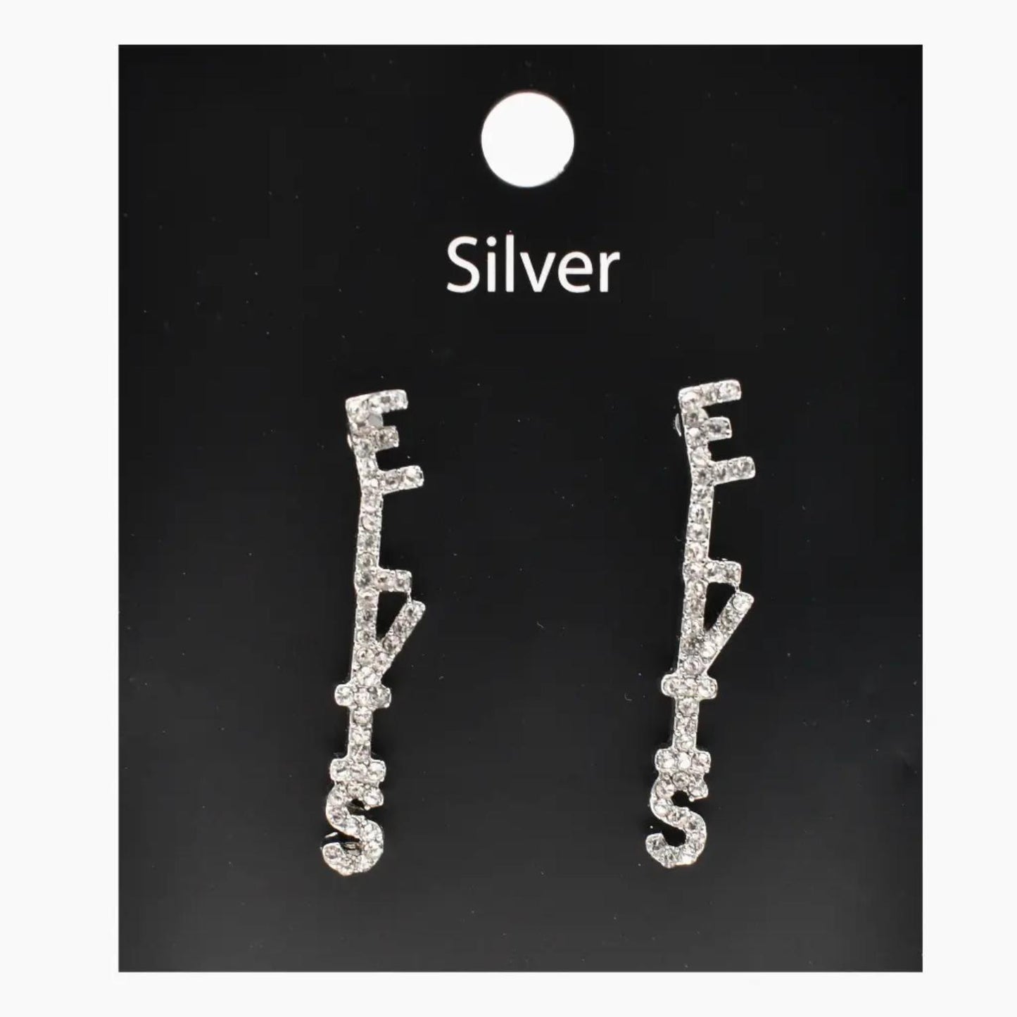 Elvis Name Rhinestone Earrings
