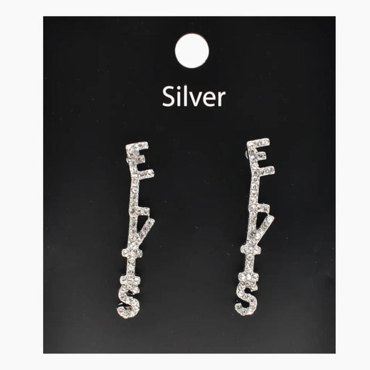 Elvis Name Rhinestone Earrings