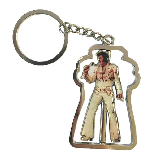 Elvis White Jumpsuit Spinner Keychain