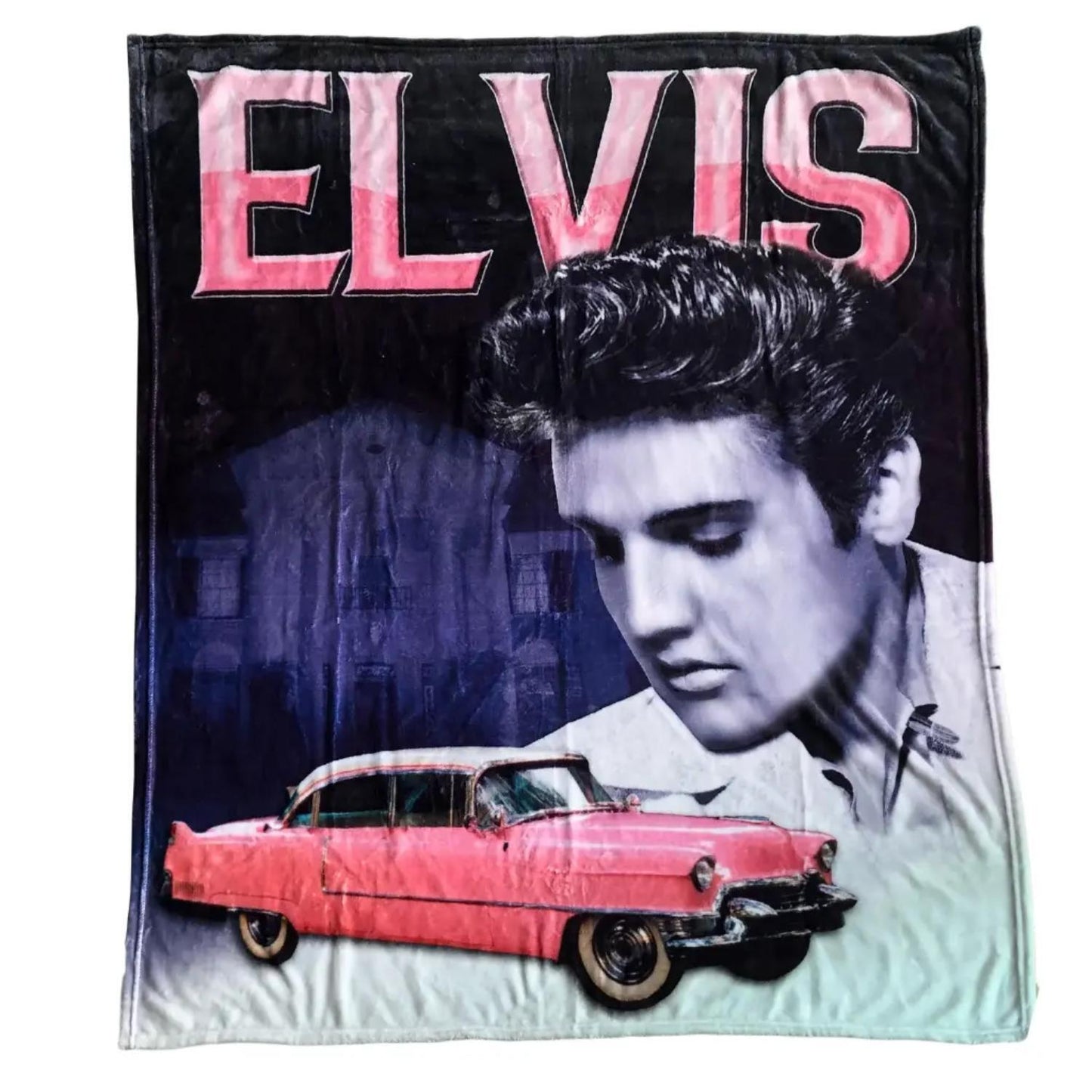 Elvis Pink Cadillac Throw Blanket – 50" x 60"