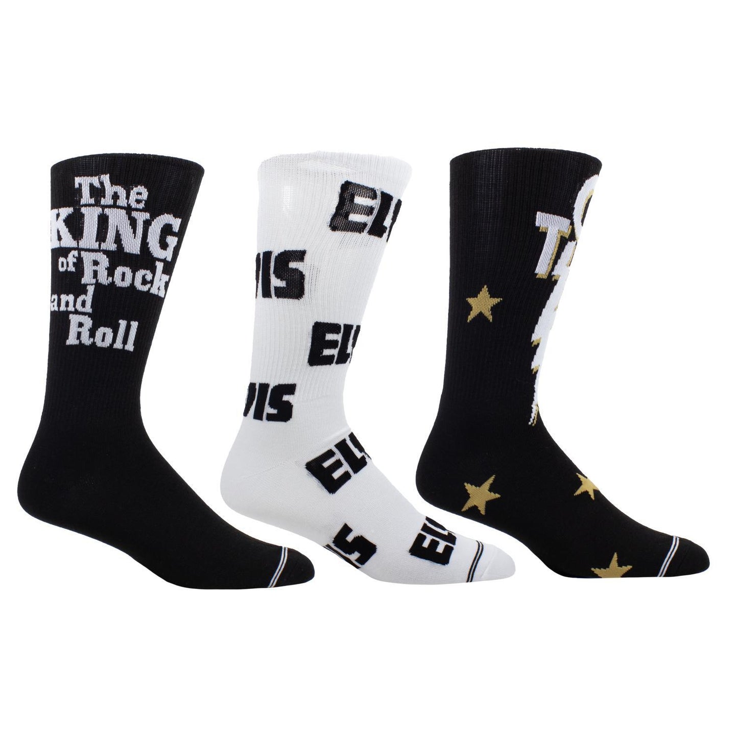 Elvis 3-Pack Knit Crew Socks Gift Box – Official Elvis Presley Gift Set