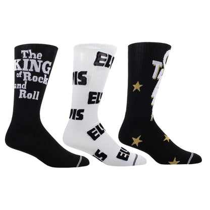 Elvis 3-Pack Knit Crew Socks Gift Box – Official Elvis Presley Gift Set