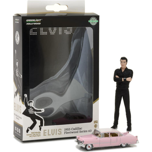 Elvis 1955 Cadillac Fleetwood Series 60 "Pink Cadillac" 1:64 Die-Cast with 1:18 Elvis Figure