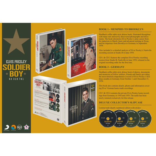 Elvis Presley Soldier Boy Hardback Books + 4CD