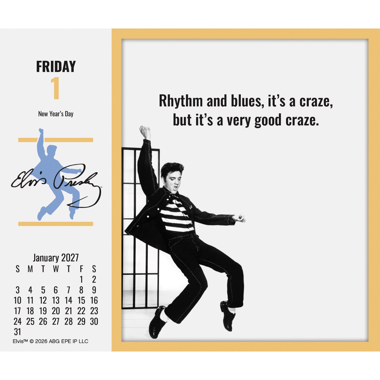 2027 Elvis Presley Day-At-A-Time Box Calendar