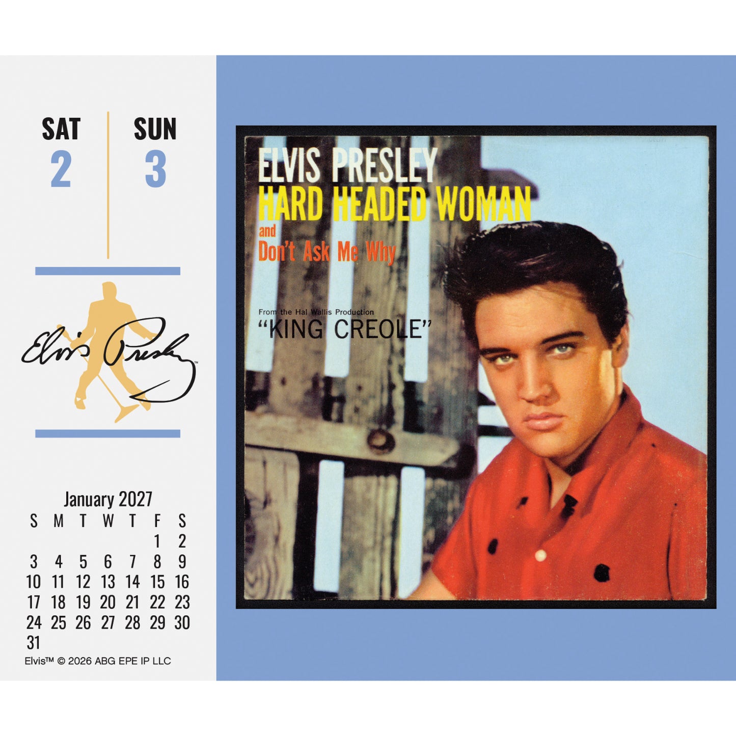 2027 Elvis Presley Day-At-A-Time Box Calendar