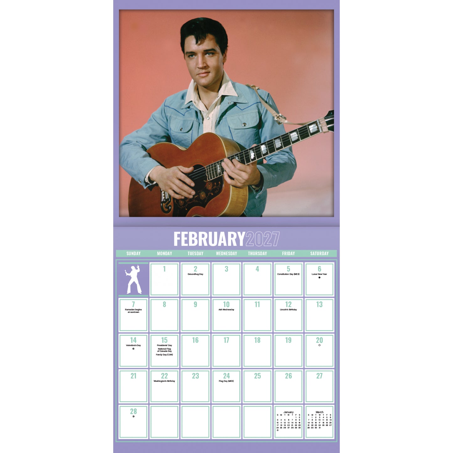 2027 Elvis Presley Wall Calendar