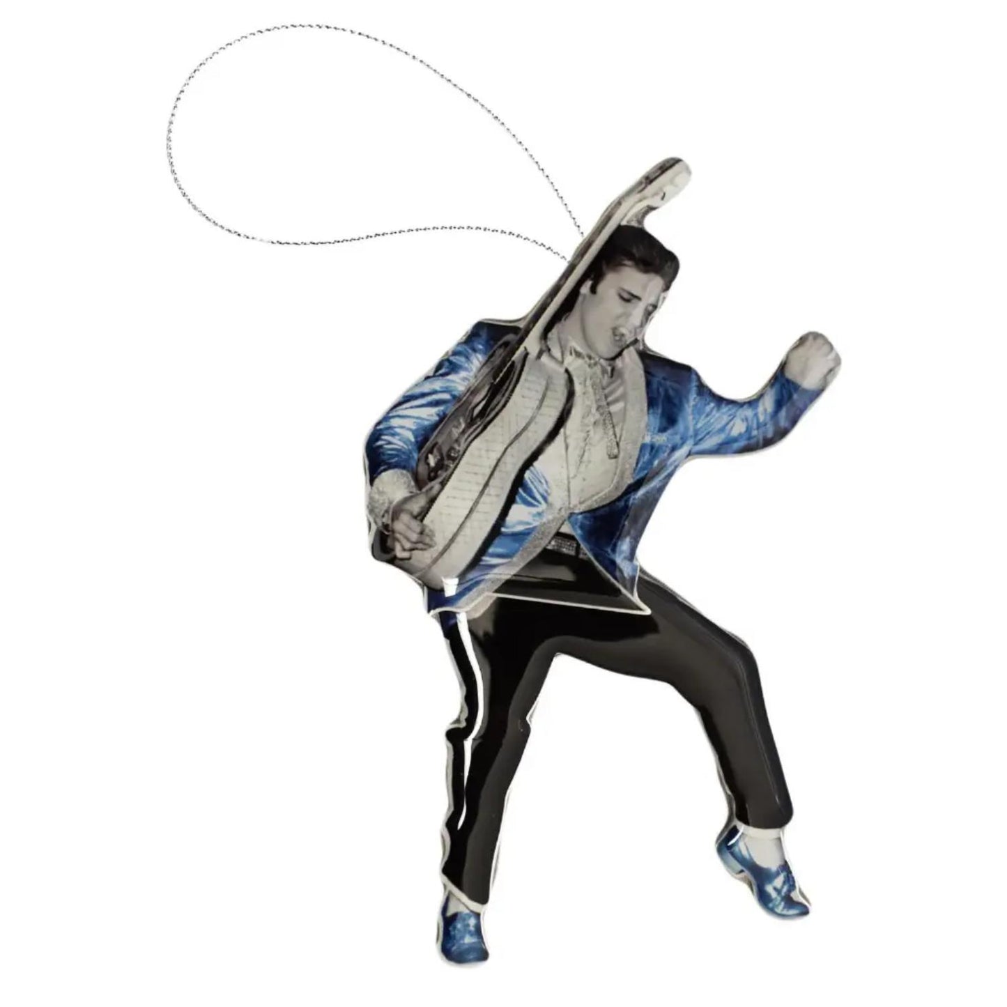 Elvis Blue Suede Shoes Swing Legs Ornament