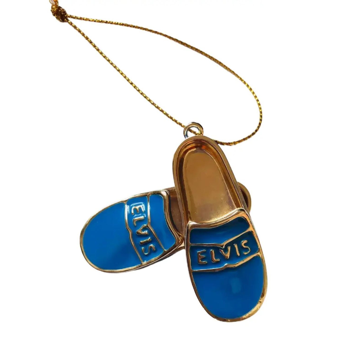 Elvis Small Blue Suede Shoes Ornament