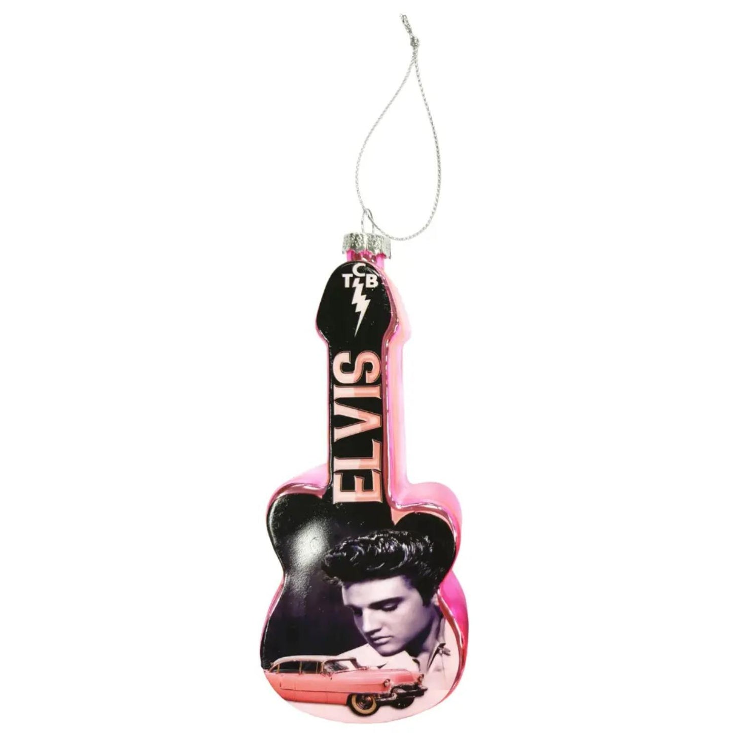 Elvis Pink Cadillac Guitar Ornament