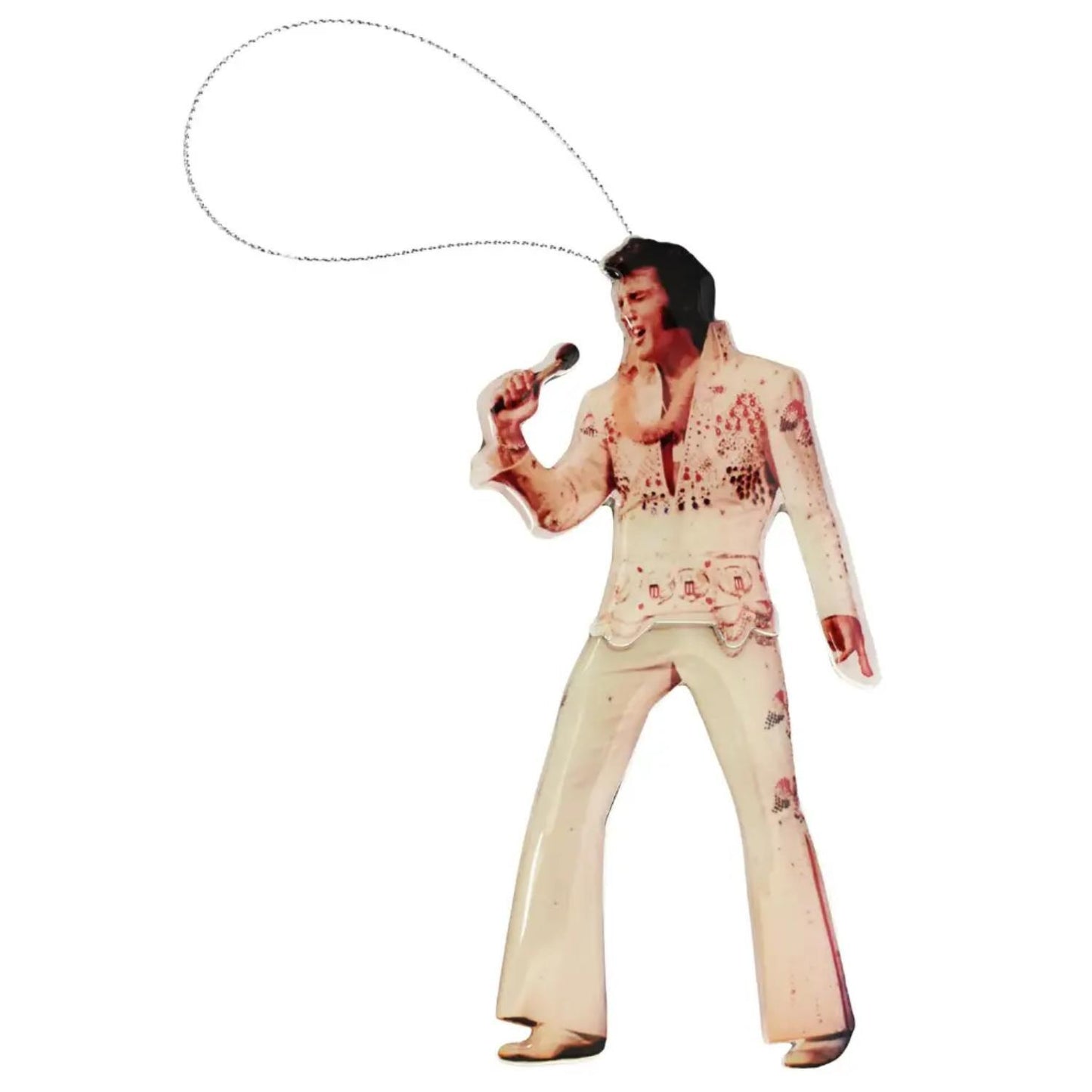 Elvis White Jumpsuit Swing Legs Ornament