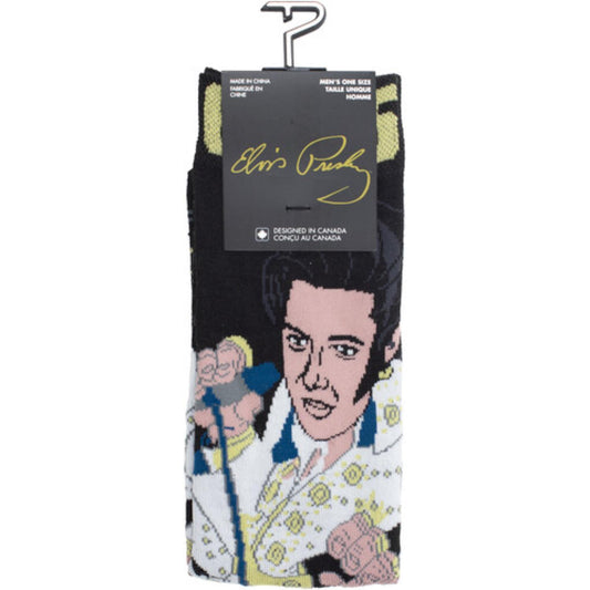 Elvis Cartoony Crew Socks