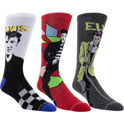 Elvis 3-Pack Crew Sock with Collector Guitar Tin