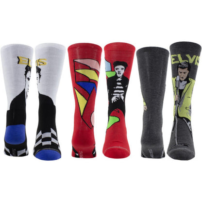 Elvis 3-Pack Crew Sock with Collector Guitar Tin