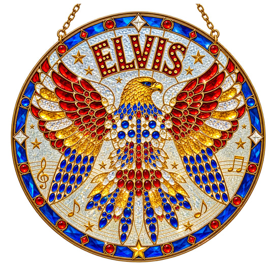 Elvis Aloha Eagle Jumpsuit Stained Glass Suncatcher - Shop Elvis Exclusive