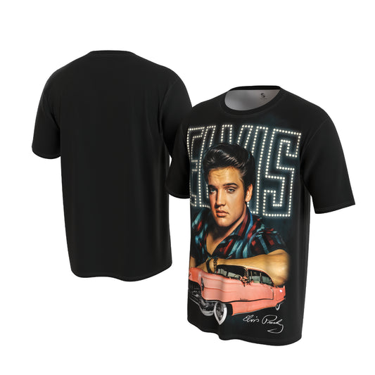 Elvis Pink Cadillac Portrait Sublimated T-shirt