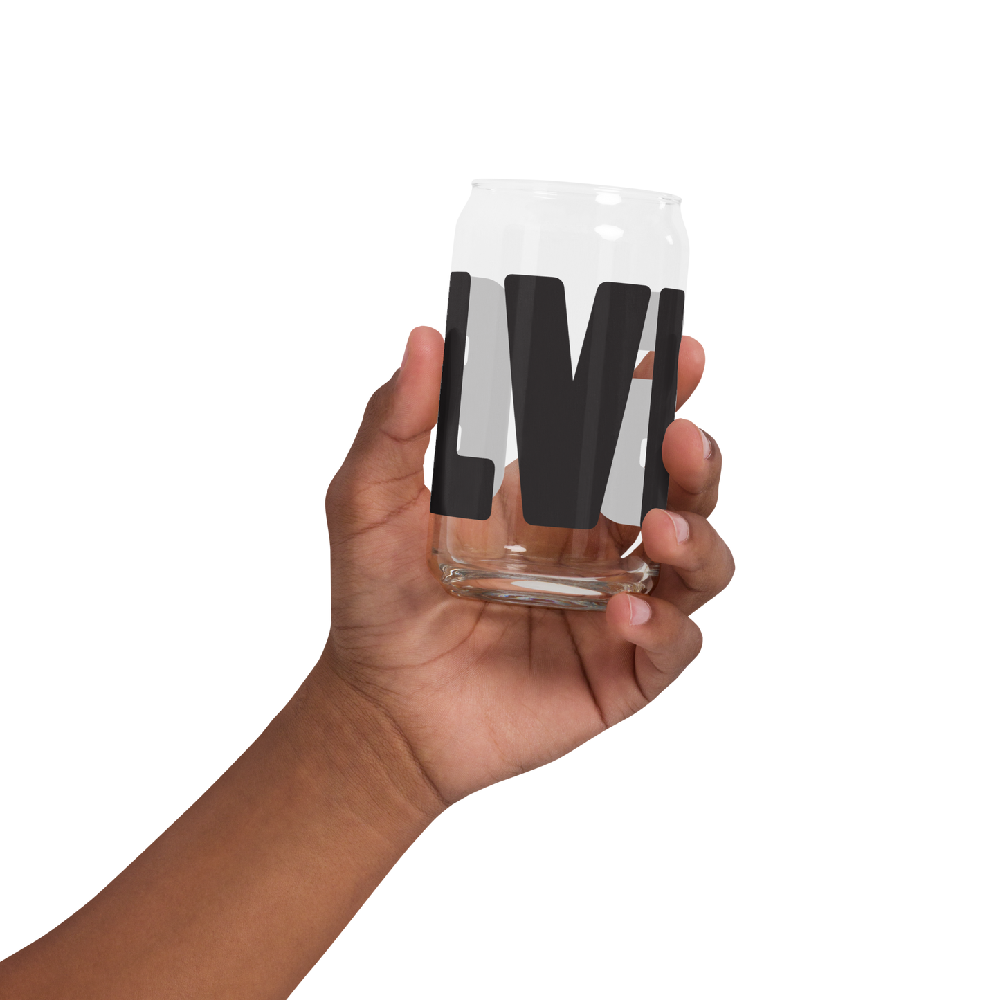 Elvis Black Name Can-Shaped Glass
