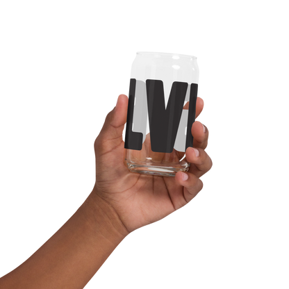 Elvis Black Name Can-Shaped Glass