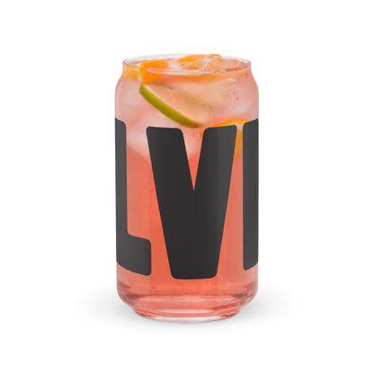 Elvis Black Name Can-Shaped Glass