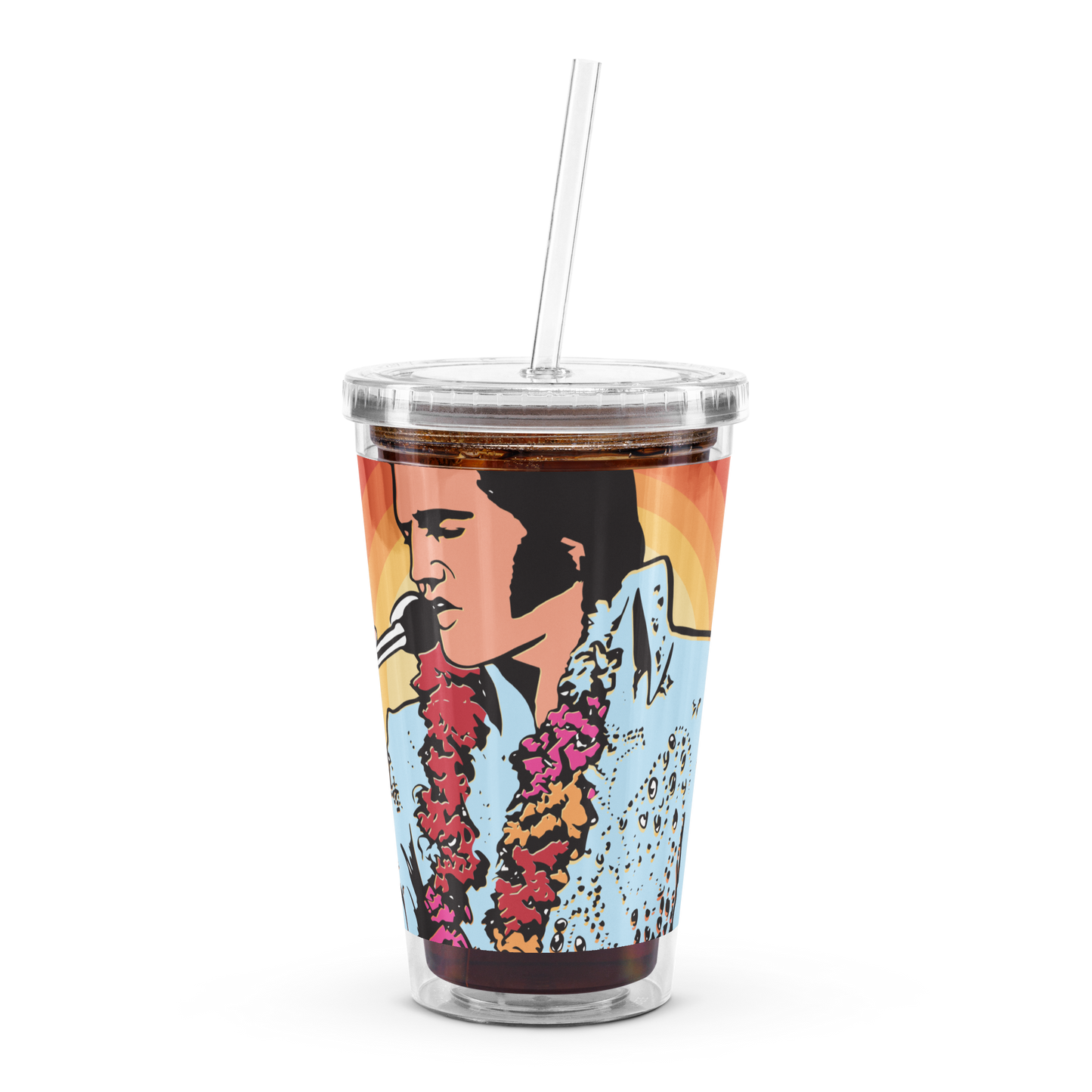 Elvis Gritty Pop Clear Plastic Tumbler