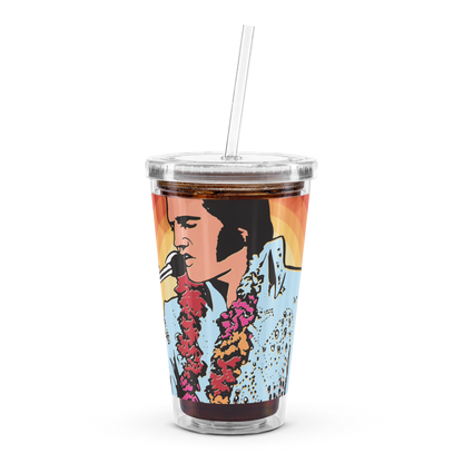 Elvis Gritty Pop Clear Plastic Tumbler